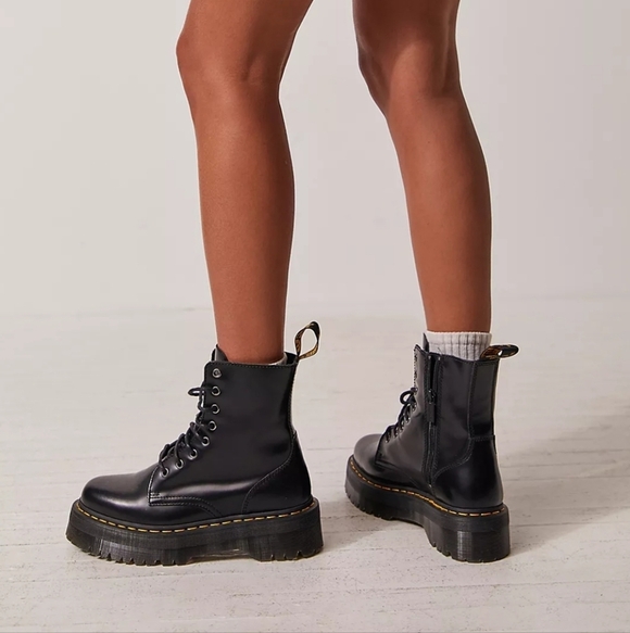 Dr. Martens Black Jadon Platform Boot 8 - Picture 2 of 12